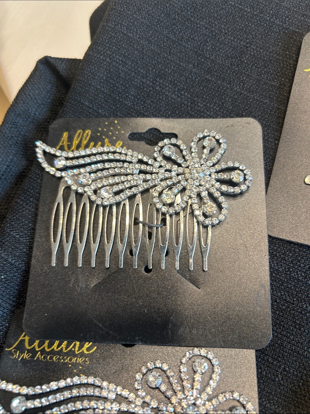 Allure Crystal Rhinestone Hair Accessory Set - Silver - Picture 2 of 6
